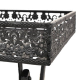 Folding Tea Table Vintage Style Metal 58x35x72 cm Black - Rear View