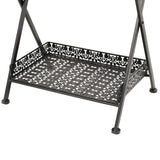 Folding Tea Table Vintage Style Metal 58x35x72 cm Black - Low Angle