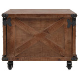 Coffee Table Solid Fir Wood 91x51x38 cm Brown - Side View