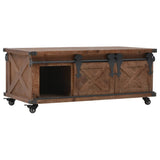Coffee Table Solid Fir Wood 91x51x38 cm Brown - Rear View