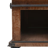 Coffee Table Solid Fir Wood 91x51x38 cm Brown - Low Angle
