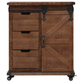 Storage Cabinet Solid Fir Wood 64x33.5x75 cm Brown - Front View