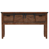 Console Table Solid Fir Wood 131x35.5x75 cm Brown - Front View