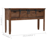 Console Table Solid Fir Wood 131x35.5x75 cm Brown - Extra Image