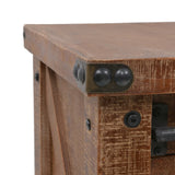 Console Table Solid Fir Wood 131x35.5x75 cm Brown - Rear View