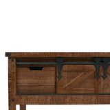 Console Table Solid Fir Wood 131x35.5x75 cm Brown - Close-Up Angle