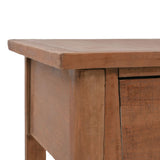 Console Table Solid Fir Wood 126x40x77.5 cm Brown - Rear View