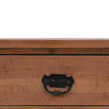 Console Table Solid Fir Wood 126x40x77.5 cm Brown - Close-Up Angle