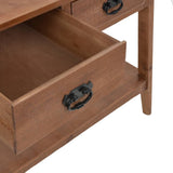 Console Table Solid Fir Wood 126x40x77.5 cm Brown - Low Angle