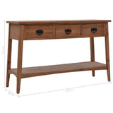 Console Table Solid Fir Wood 126x40x77.5 cm Brown - Extra Image
