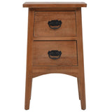 Bedside Cabinet Solid Fir Wood 40x29x68 cm Brown - Front View