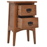 Bedside Cabinet Solid Fir Wood 40x29x68 cm Brown - Rear View