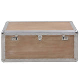 Storage Box Solid Fir Wood 91x52x40 cm Brown - Front View