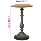 End Table Solid Fir Wood 40x64 cm Brown - Rear View