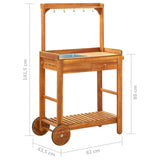 Garden Kitchen Trolley Solid Wood Acacia 92x43.5x141.5 cm - Extra Image