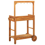 Garden Kitchen Trolley Solid Wood Acacia 92x43.5x141.5 cm - 45-Degree Angle