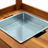 Garden Kitchen Trolley Solid Wood Acacia 92x43.5x141.5 cm - Rear View