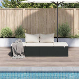 Garden Bed Black 195x60 cm Poly Rattan - Side View