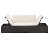 Garden Bed Black 195x60 cm Poly Rattan