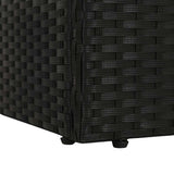 Garden Bed Black 195x60 cm Poly Rattan - Close-Up Angle