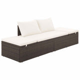 Garden Bed Brown 195x60 cm Poly Rattan - Front View