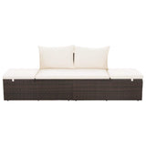 Garden Bed Brown 195x60 cm Poly Rattan - Top-Down View