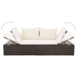 Garden Bed Brown 195x60 cm Poly Rattan - 45-Degree Angle