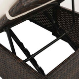 Garden Bed Brown 195x60 cm Poly Rattan - Rear View