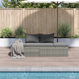 Garden Bed Grey 195x60 cm Poly Rattan - Side View