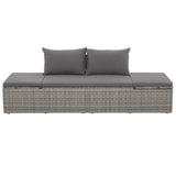 Garden Bed Grey 195x60 cm Poly Rattan - Top-Down View