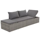 Garden Bed Grey 195x60 cm Poly Rattan - 45-Degree Angle