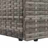 Garden Bed Grey 195x60 cm Poly Rattan - Close-Up Angle