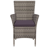 Garden Chairs 2 pcs with Cushions Poly Rattan Grey