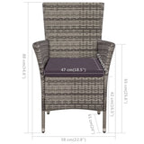 Garden Chairs 2 pcs with Cushions Poly Rattan Grey - Top-Down View