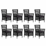 9 Piece Outdoor Dining Set Poly Rattan Black - Side View