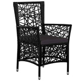 9 Piece Outdoor Dining Set Poly Rattan Black - Top-Down View