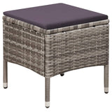 Outdoor Chair and Stool with Cushions Poly Rattan Grey - Top-Down View