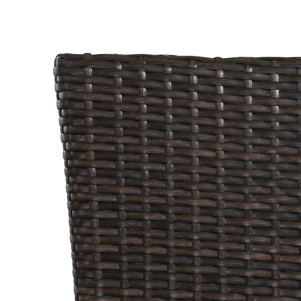 9 Piece Outdoor Dining Set Poly Rattan Brown and Grey