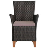 Outdoor Chairs with Cushions 2 pcs Poly Rattan Brown