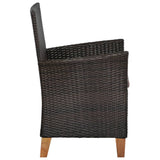 Outdoor Chairs with Cushions 2 pcs Poly Rattan Brown