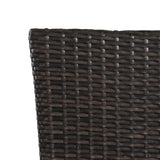 Outdoor Chairs with Cushions 2 pcs Poly Rattan Brown - Rear View