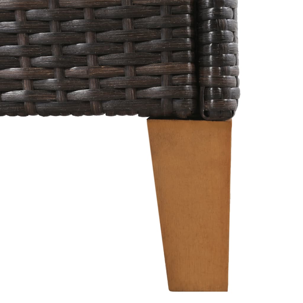 Outdoor Chairs with Cushions 2 pcs Poly Rattan Brown
