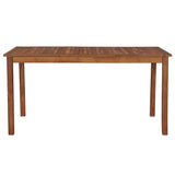 Garden Table 150x90x74 cm Solid Acacia Wood - Front View