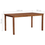 Garden Table 150x90x74 cm Solid Acacia Wood - 45-Degree Angle
