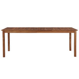 Garden Table 200x100x74 cm Solid Acacia Wood - Front View