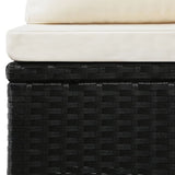 4 Piece Garden Lounge Set with Cushions Poly Rattan Black - Top-Down View