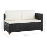 4 Piece Garden Lounge Set with Cushions Poly Rattan Black - Extra Image