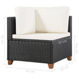4 Piece Garden Lounge Set with Cushions Poly Rattan Black - Extra Image