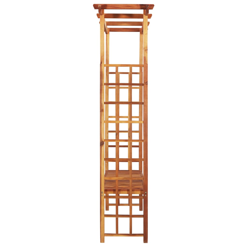Garden Pergola with Bench Solid Acacia Wood 143x50x198 cm