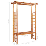 Garden Pergola with Bench Solid Acacia Wood 143x50x198 cm